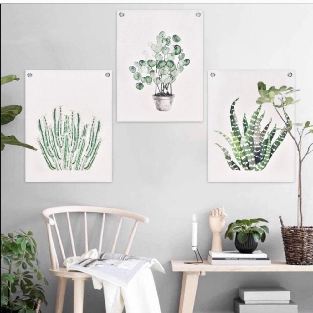 3 Green Plants Tapestries